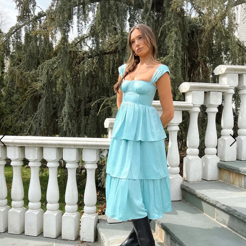 WeWoreWhat Corset Sateen Dress